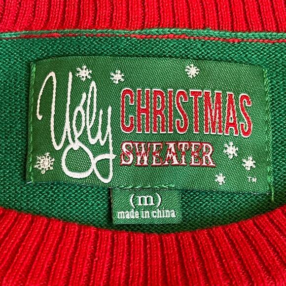 Ugly Christmas Sweater Beatles Elves on Abbey Road Crewneck Size Medium NWOT - Picture 4 of 5